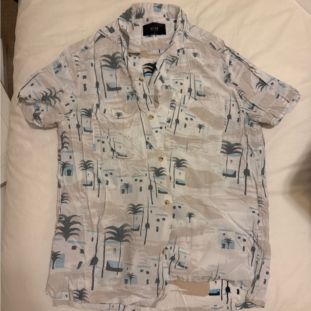 Neuw Palm Tree Short Sleeve Shirt Small